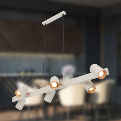 Briloner 4058064 - ERA-riippuvalaisin vaijerilla 6xGU10/10W/230V kermanvärinen