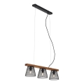 Briloner 4077-035 - Kattokruunu johdossa WOOD & STYLE 3xE14/25W/230V kumipuu