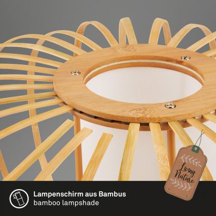 Briloner 4759011 - Riippuvalaisin johdolla 1xE27/10W/230V musta/bambu