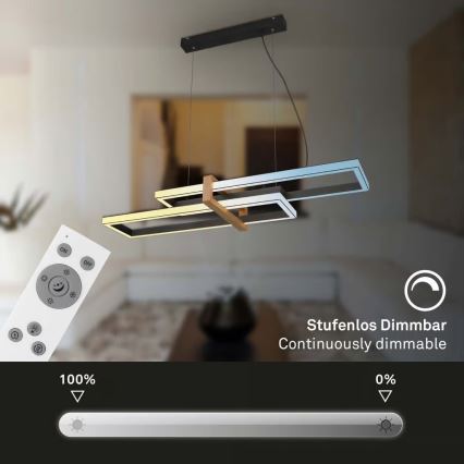 Briloner 4768015 - LED-himmennettävä riippuvalaisin vaijerilla LED/44W/230V 2700-6500K + kaukosäädin