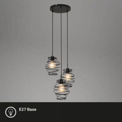 Briloner 4870-035 - Kolmivalainen riippuvalaisin vaijerilla 3xE27/60W/230V