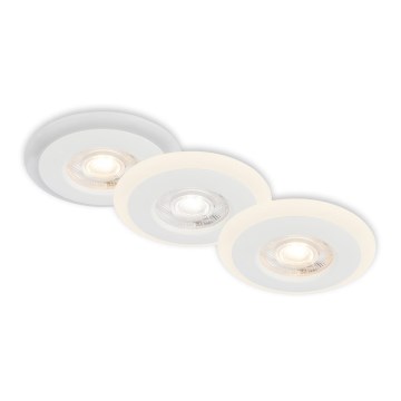 Briloner 7039036 - 3xLED upotettava kylpyhuonevalaisinsetti, 3xLED/5W/230V, IP44, valkoinen