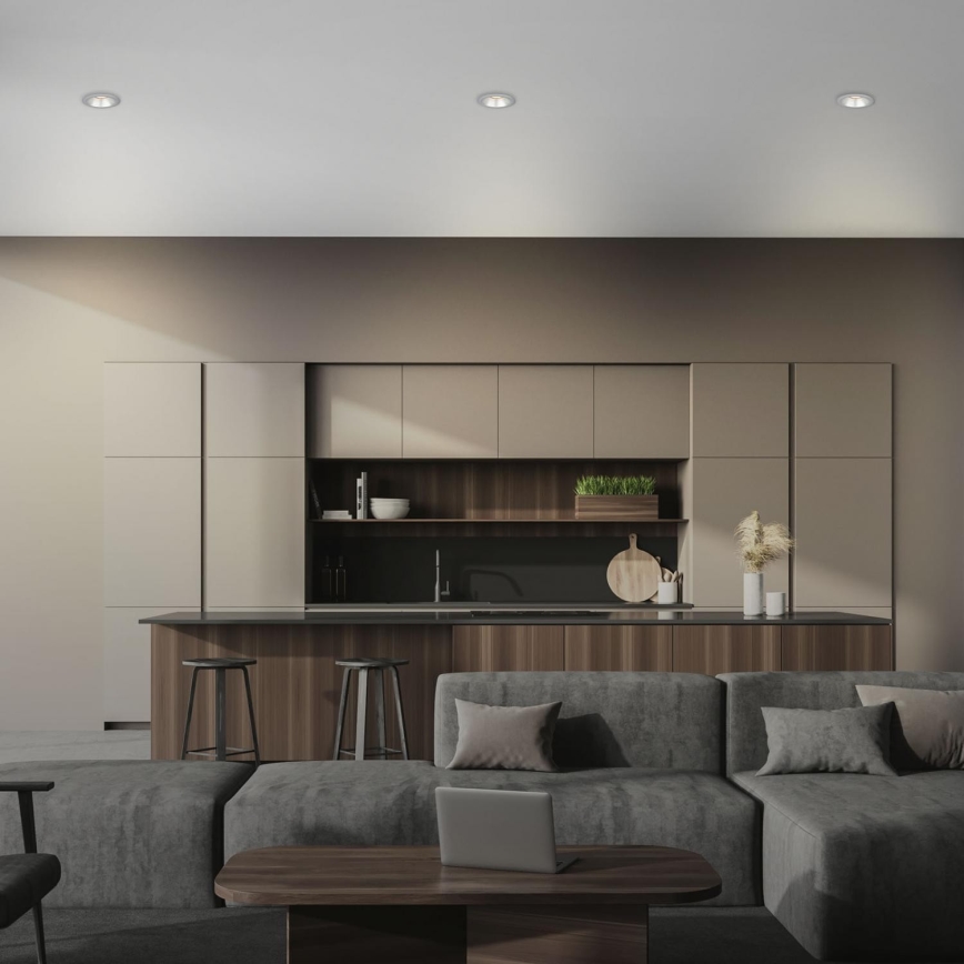 Briloner 7042-034 - SETTI 3x Kylpyhuoneen upotettu valo 1xGU10/9W/230V IP23 hopea