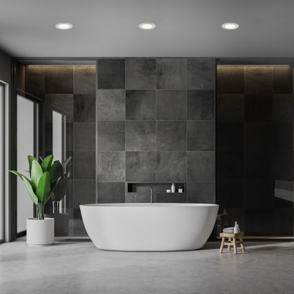 Briloner 7049014 - Himennettävä kylpyhuoneen uppovalaisin LED/6W/230V 3000K IP44 mattakromi