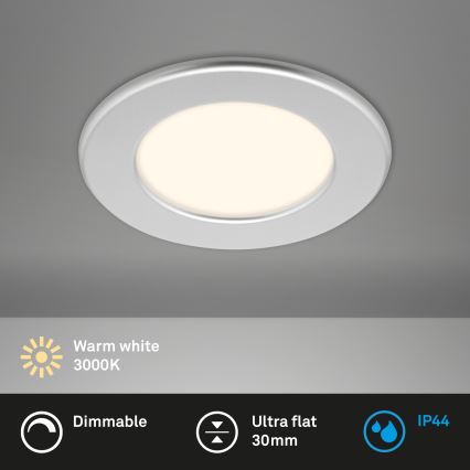 Briloner 7049014 - Himennettävä kylpyhuoneen uppovalaisin LED/6W/230V 3000K IP44 mattakromi