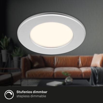 Briloner 7049014 - Himennettävä kylpyhuoneen uppovalaisin LED/6W/230V 3000K IP44 mattakromi