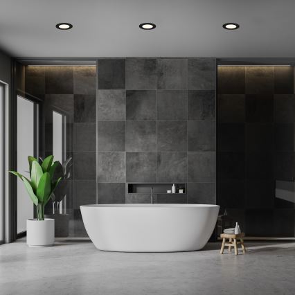 Briloner 7049015 - LED-himmennettävä kylpyhuoneen upotettava alasvalaisin LED/6W/230V 3000K IP44 musta