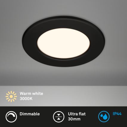 Briloner 7049015 - LED-himmennettävä kylpyhuoneen upotettava alasvalaisin LED/6W/230V 3000K IP44 musta