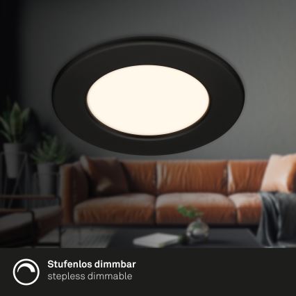 Briloner 7049015 - LED-himmennettävä kylpyhuoneen upotettava alasvalaisin LED/6W/230V 3000K IP44 musta