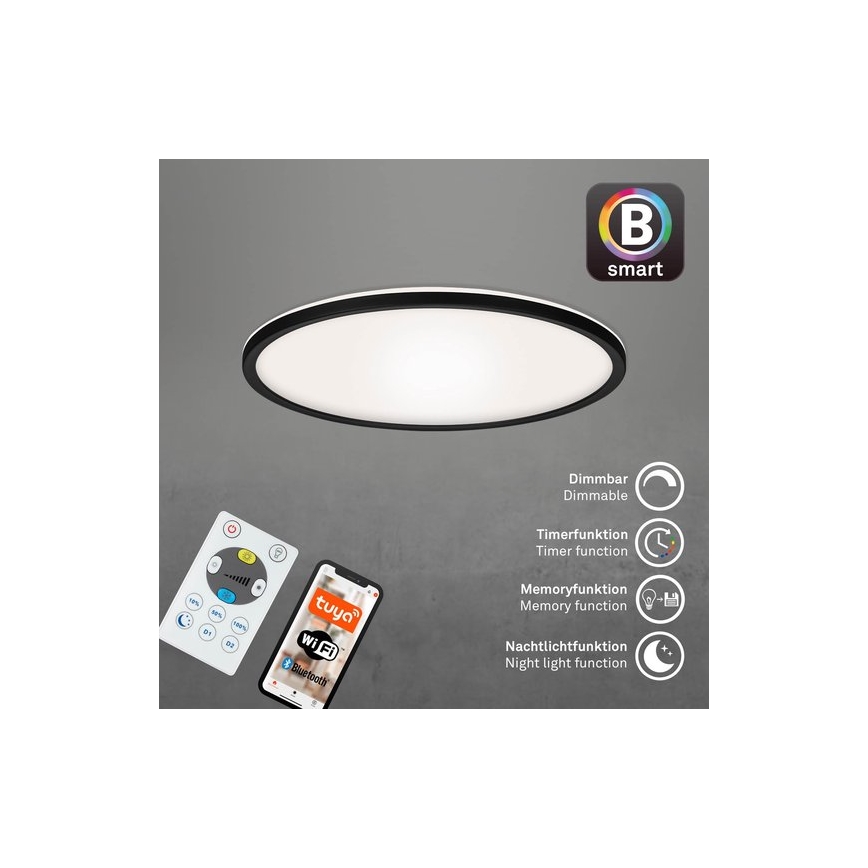 Briloner 7059-015 - Himmennettävä LED-kattovalaisin SLIM LED/22W/230V 2700-6500K Wi-Fi Tuya + kauko-ohjaus