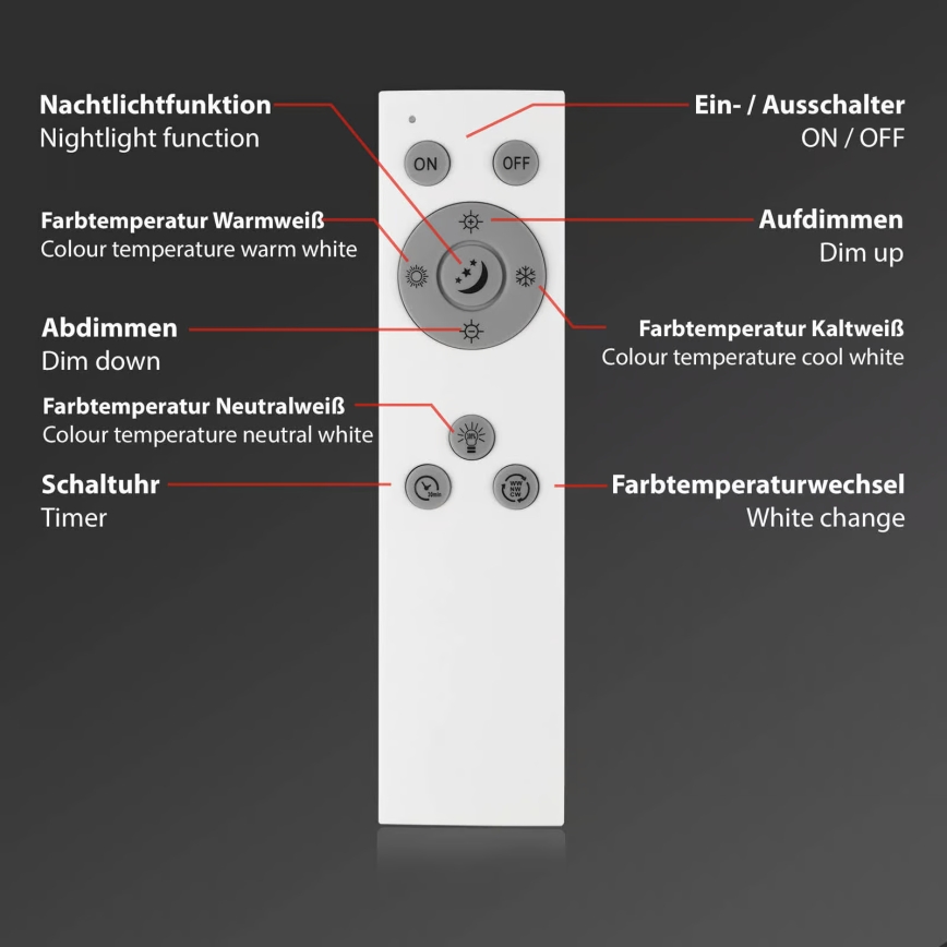Briloner 7060-015 - Himmennettävä pinta-asennettava SLIM LED-paneeli LED/22W/230V 2700-6500K 42x42 cm musta Wi-Fi Tuya + kaukosäädin