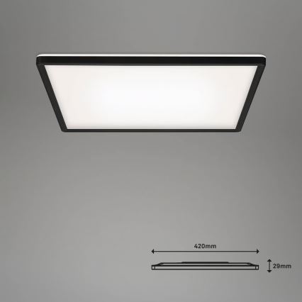 Briloner 7060-015 - Himmennettävä pinta-asennettava SLIM LED-paneeli LED/22W/230V 2700-6500K 42x42 cm musta Wi-Fi Tuya + kaukosäädin