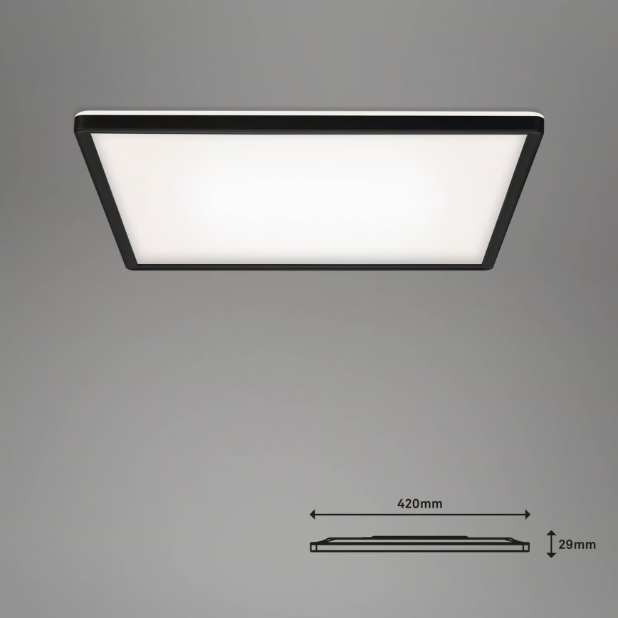 Briloner 7060-015 - Himmennettävä pinta-asennettava SLIM LED-paneeli LED/22W/230V 2700-6500K 42x42 cm musta Wi-Fi Tuya + kaukosäädin