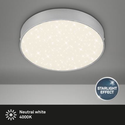 Briloner 7073-414 - LED-kattovalaisin STAR SKY LED/16W/230V 4000K halkaisija 21 cm hopea