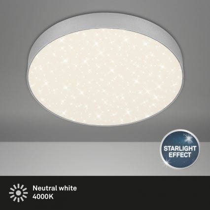 Briloner 7074-414 - LED-kattovalaisin STAR SKY LED/21W/230V 4000K halkaisija 28 cm hopea