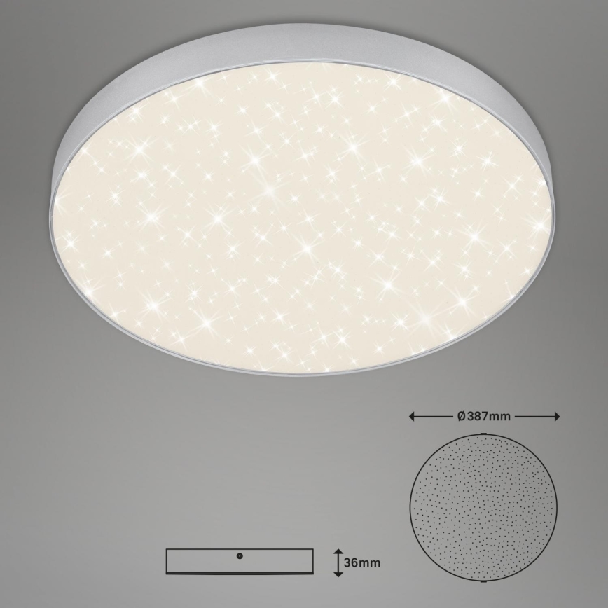 Briloner 7075-414 - LED-kattovalaisin STAR SKY LED/24,5W/230V 4000K halkaisija 38 cm hopea