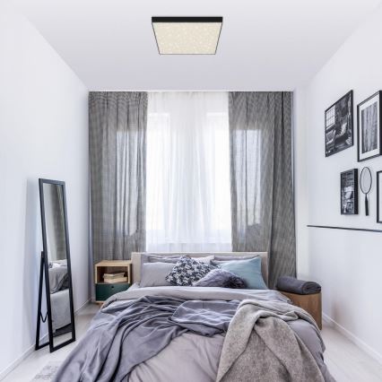 Briloner 7078-415 - LED-kattovalaisin STAR SKY LED/21W/230V 4000K 28x28 cm musta