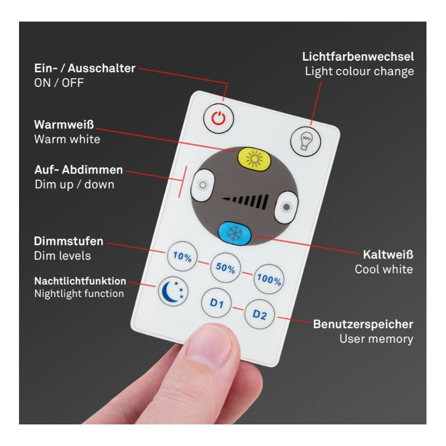 Briloner 7082-016 - himmennettävä LED-kattovalaisin SLIM LED/22W/230V 2700-6500K + kaukosäädin