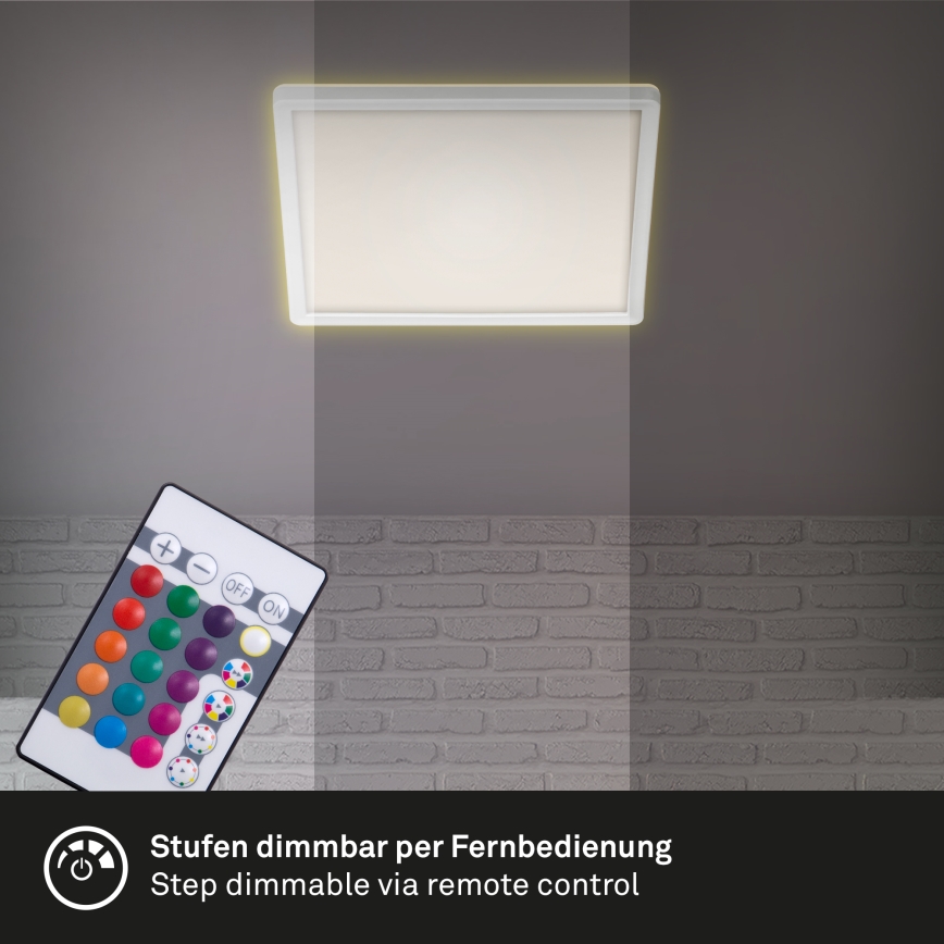 Briloner 7090-416 - LED RGBW himmennettävä kattovalaisin SLIM LED/15W/230V + kaukosäädin