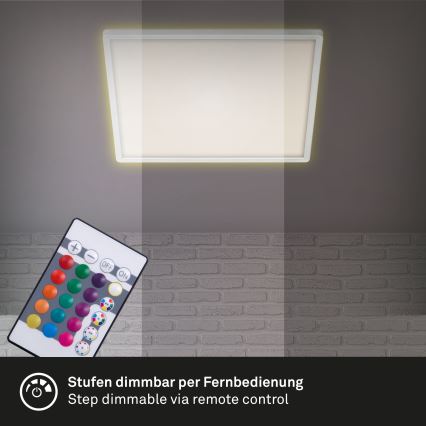 Briloner 7091-416 - LED RGBW himmennettävä kattovalaisin SLIM LED/22W/230V + kaukosäädin