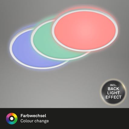 Briloner 7092-416 - RGBW Himmennettävä kattovalaisin SLIM LED/15W/230V + kauko-ohjaus