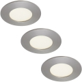 Briloner 7103432 - 3 kpl himmennettäviä kylpyhuoneen upotettavia LED-alasvaloja LED/4,9W/230V IP44 mattakromi