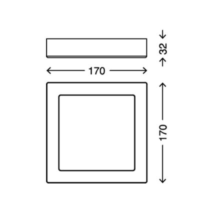 Briloner 7123-016 - FIRE LED -kattovalaisin, 12 W, 230 V, 3000 K, 17×17 cm, valkoinen