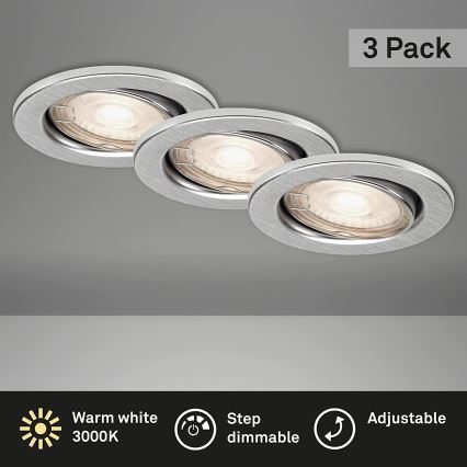 Briloner 7149-039 - SARJA 3xLED himmennettävä kylpyhuonevalaisin 1xGU10/5W/230V IP23
