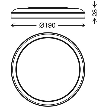Briloner 7150-416 - LED-kattovalaisin SLIM LED/12W/230V d. 19 cm