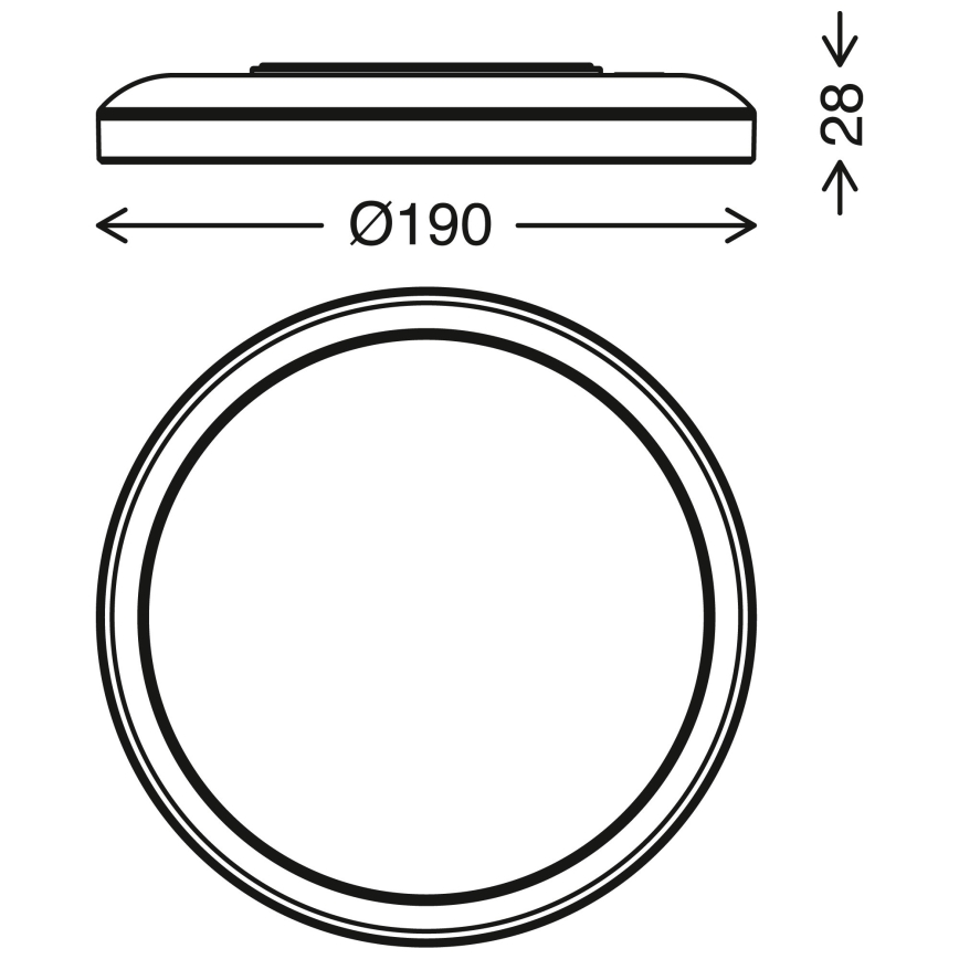Briloner 7150-416 - LED-kattovalaisin SLIM LED/12W/230V d. 19 cm