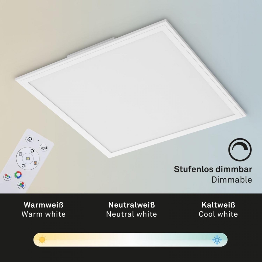 Briloner 7152-016 - LED RGB Himmennetty kiinteä paneeli COLOUR LED/24W/230V 3000-6500K + kauko-ohjaus