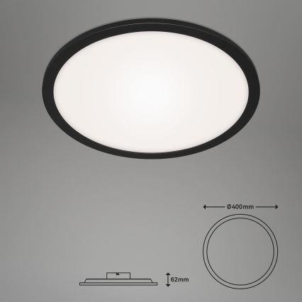 Briloner 7168-015 - Himmennettävä LED-kattovalaisin PIATTO LED/22W/230V 3000-6500K halkaisija 40 cm musta + kauko-ohjaus