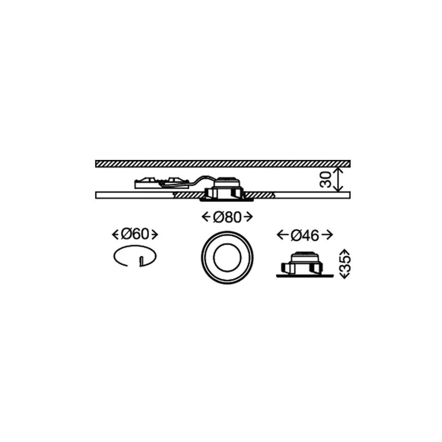 Briloner 7197-036-SET 3x LED Himmennettävä upotettava kylpyhuonevalo LED/4,5W/230V IP44