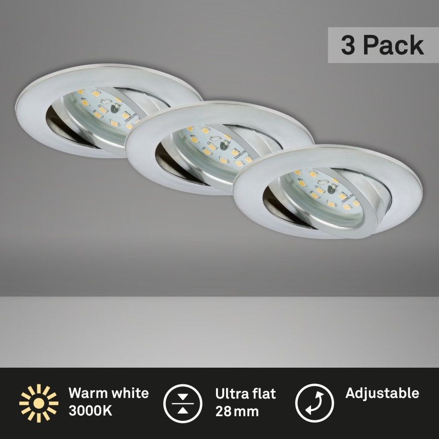 Briloner 7209-039 - 3x LED-alasvaloa kylpyhuoneeseen ATTACH LED/5W/230V IP23 mattakromi