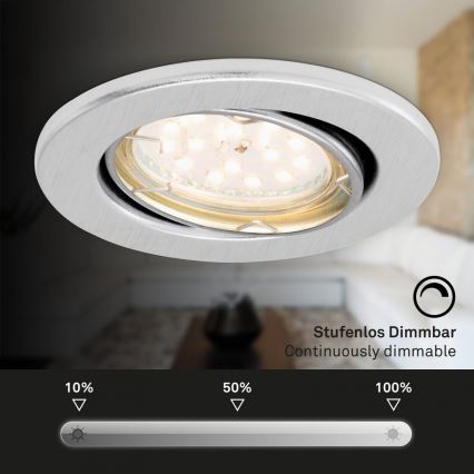 Briloner 7219-039 - Setti 3x LED Himmennettävä upotettu kylpyhuonevalaisin FIT 1xGU10/5W/230V IP23