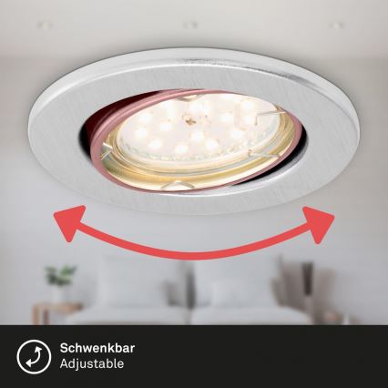 Briloner 7219-039 - Setti 3x LED Himmennettävä upotettu kylpyhuonevalaisin FIT 1xGU10/5W/230V IP23