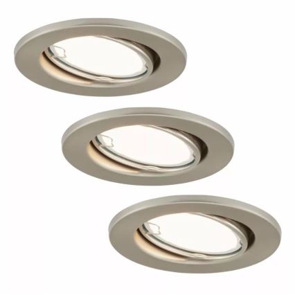 Briloner 7221-032 - SETTI 3x LED Kylpyhuoneen upotettava valo 1xGU10/3W/230V IP23 mattakromi