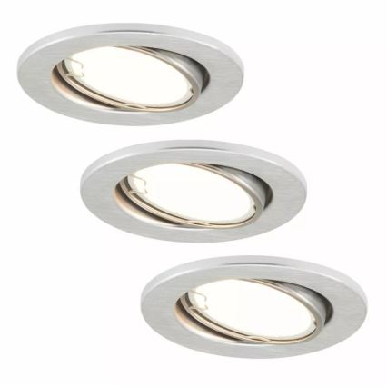 Briloner 7221-039 - SETTI 3x LED-kattovalaisin kylpyhuoneeseen 1xGU10/3W/230V IP23 hopea