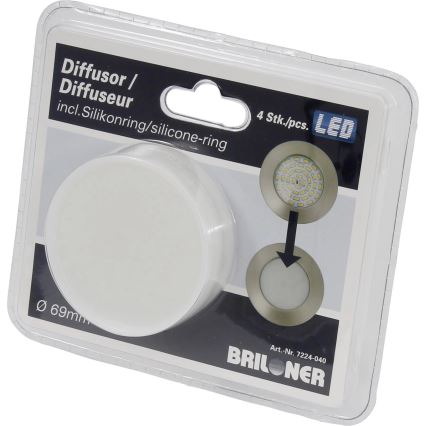 Briloner 7224-040 - SARJA 4 kpl Diffuusoreita alasvalaisimiin, halkaisija 69 mm
