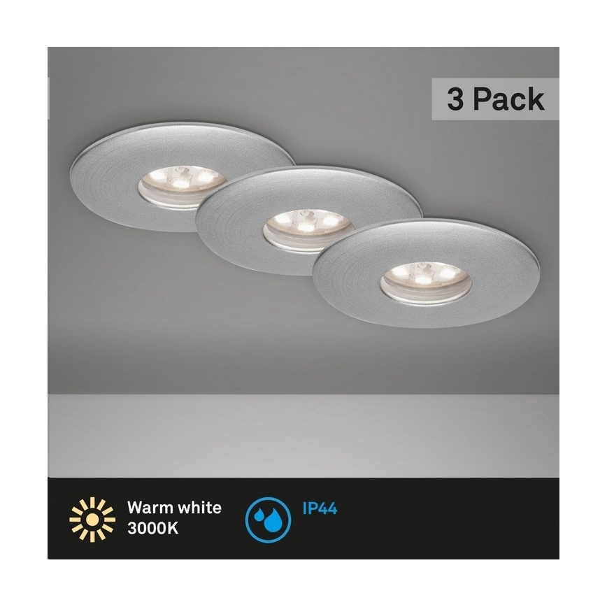 Briloner 7240-039 - SETTI 3x LED Kylpyhuoneen upotettava valo LED/1,8W/230V IP44