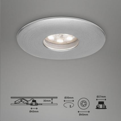 Briloner 7240-039 - SETTI 3x LED Kylpyhuoneen upotettava valo LED/1,8W/230V IP44