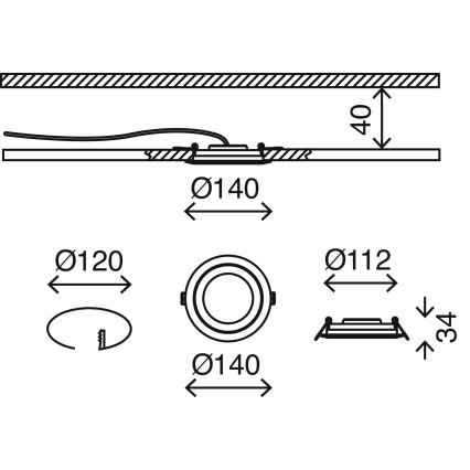 Briloner 7285-016 - LED-uppoasennettava kattovalaisin kylpyhuoneeseen LED/6,4W/230V IP23