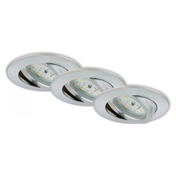 Briloner 7296-039 - 3 kpl himmennettävä kylpyhuoneen uppoasennettava alasvalo LED/6,5W/230V 3000K IP23 mattakromi