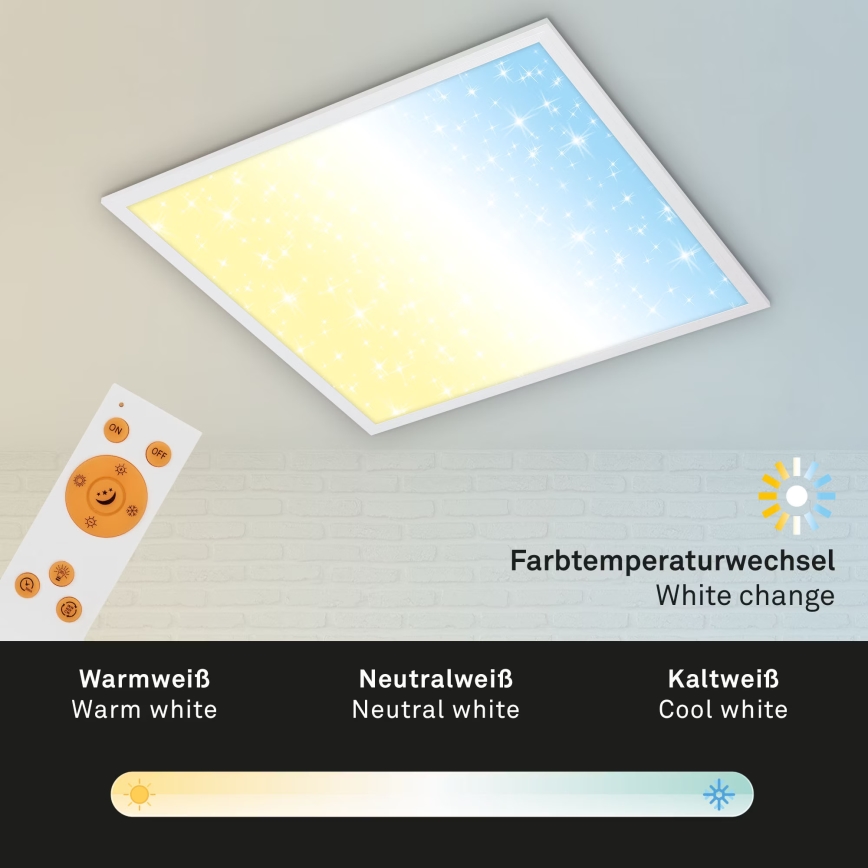 Briloner 7303-016 - Himmennettävä LED-kattovalaisin STARRY SKY LED/36W/230V 3000-6000K + kauko-ohjaus