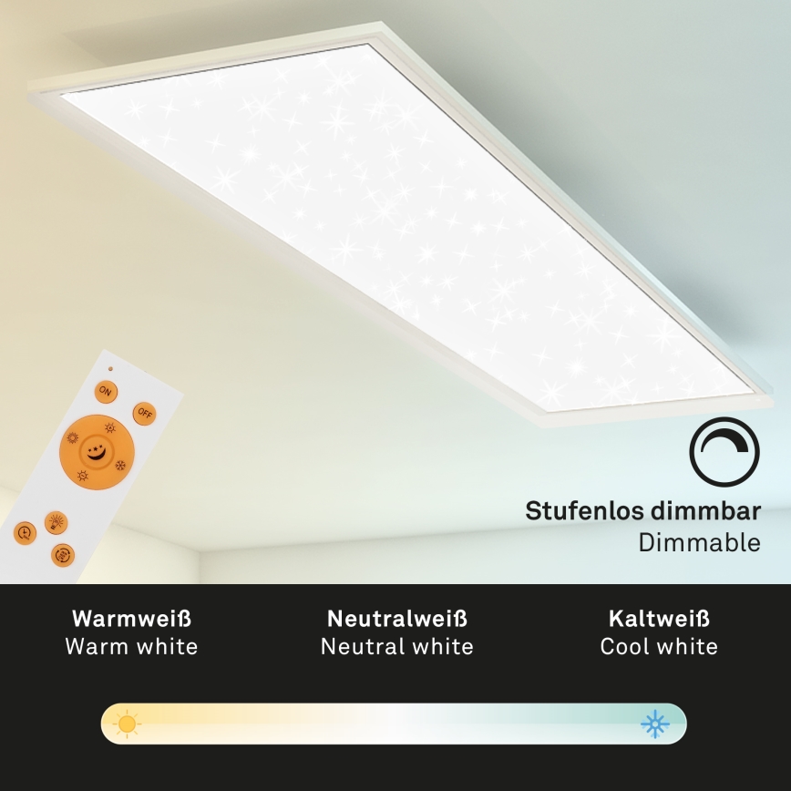 Briloner 7304-016 - Himmennettävä LED-kattovalaisin STARRY SKY LED/36W/230V 3000-6000K + kauko-ohjaus