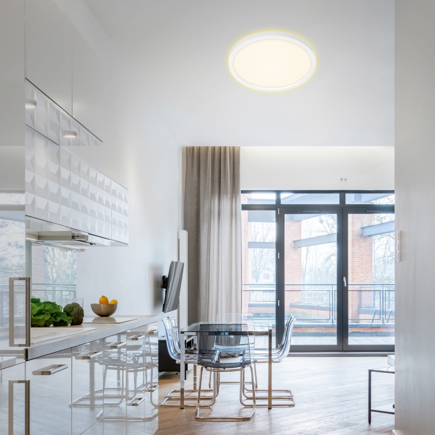 Briloner 7363-016 - LED-kattovalaisin CADRE LED/22W/230V d. 42,5 cm valkoinen