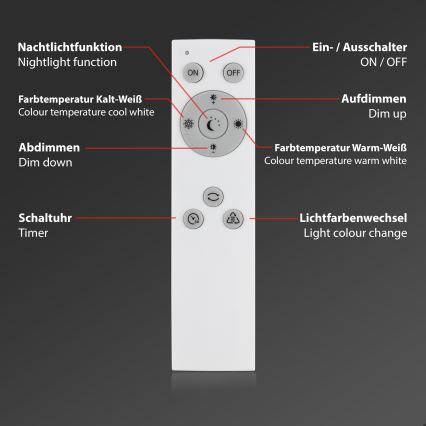 Briloner 7381-016 - Himmennettävä LED-kattovalaisin STARRY SKY LED/15W/230V 3000-6500K + kauko-ohjaus