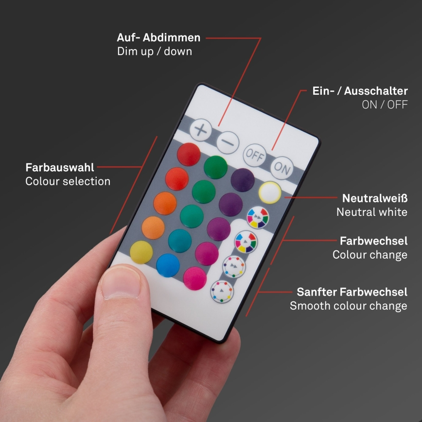 Briloner 7404-016 - himmennettävä RGBW-LED pintavalaisin LED/22W/230V 4000K + kaukosäädin