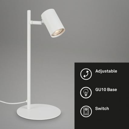 Briloner 7408-016 - Pöytävalaisin RETRO 1xGU10/9W/230V valkoinen
