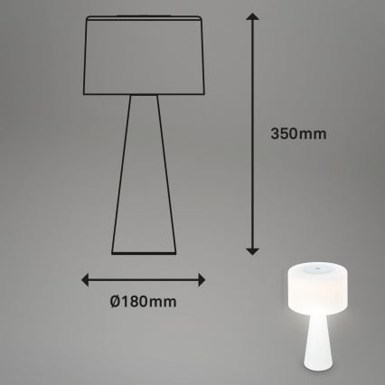 Briloner 7420016 - LED Himmennettävä ladattava kosketus ulko pöytävalaisin LED/4W/5V IP44 3000K valkoinen